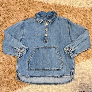 Zara Kids Blue Denim Pullover Top Size 4-5